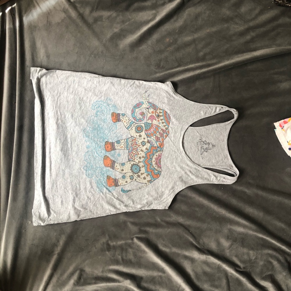 Boho Elephant cotton racer back tank